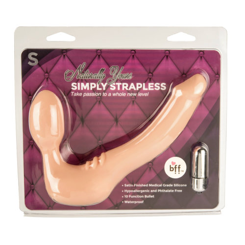 Simply Strapless Small Strap On Vibrator -Vanilla