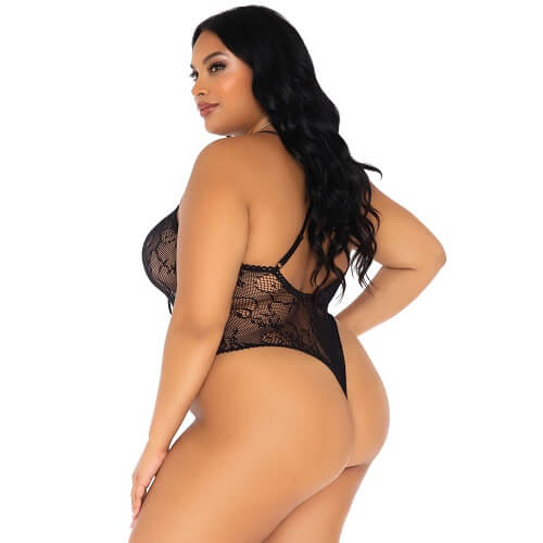 Leg Avenue Plus Size Floral Lace Thong Body